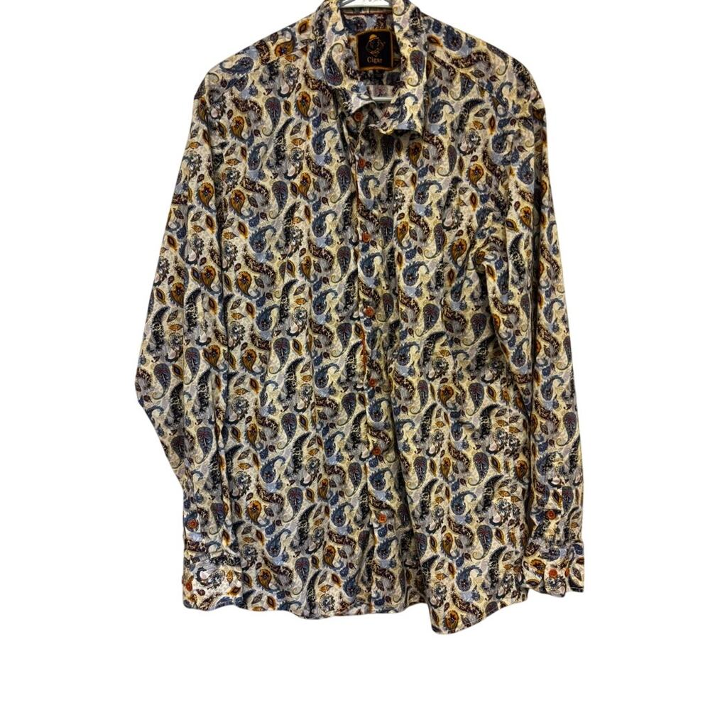 Cigar Couture Signature Brand Paisley Print Long-Sleeve Shirt Size XL